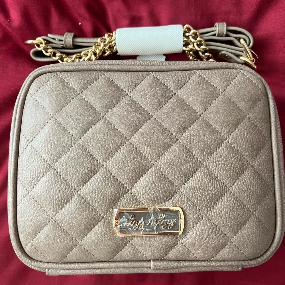It’s Ritzy Beige Quilted Crossbody Bag